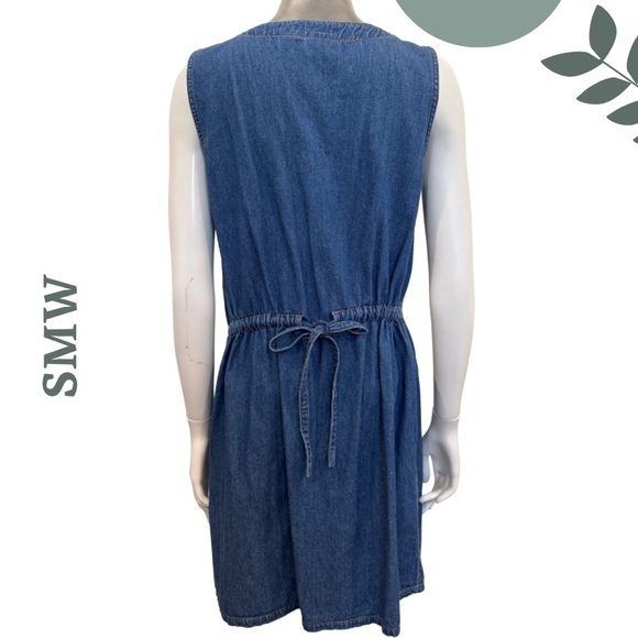 SMW Style My Way Sleeveless Button-Front Denim Dress – Size Medium - Picture 4 of 8